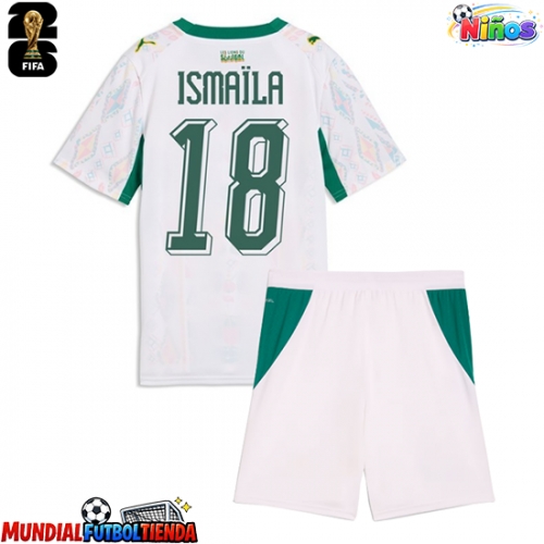 Camiseta Senegal Ismaila Sarr #18 Primera Equipación Replica Mundial 2026 para niños mangas cortas (+ Pantalones cortos)